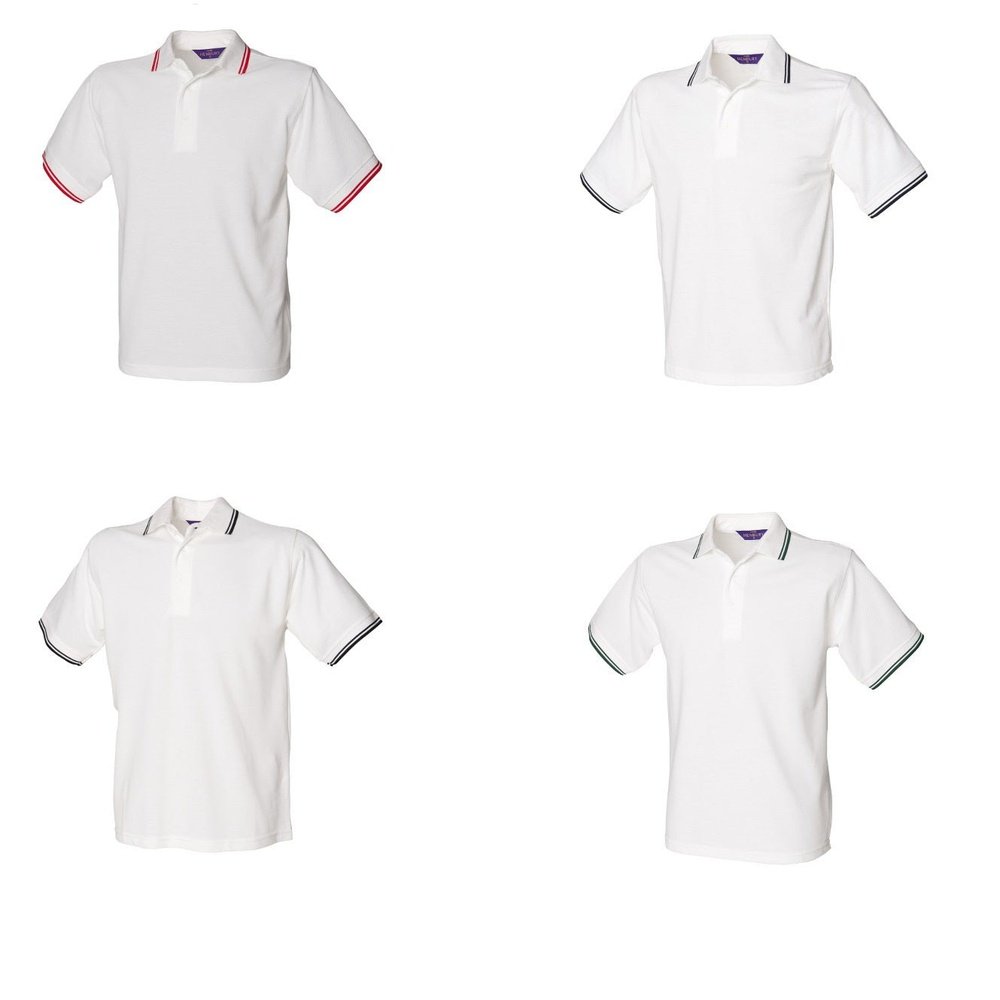 Kids Henbury Tipped Poly Cotton Boys Girls School Polo Shirt Top H459