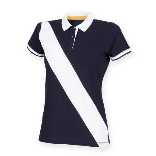 Ladies Front Row Womens Cotton Diagonal Stripe Polo Shirt FR213